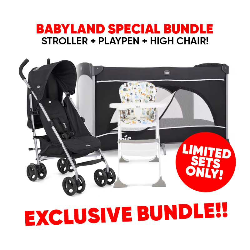 Special Bundle: Joie Allura 120 Lite (Black Ink) + Joie Nitro (Coal) + Joie Mimzy Snacker Highchair (Alphabet)